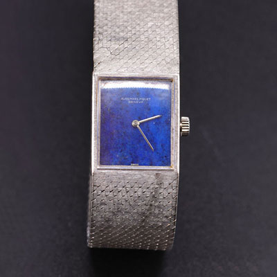 Audemars Piguet Geneve ladies' watch mechanical 18k white gold lapis lazuli dial