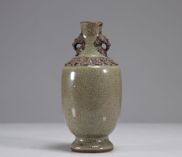 Vase monochrome craquelé chine époque Qing