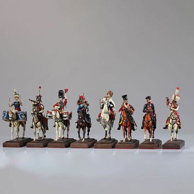 Lot of 8 polychrome Empire riders