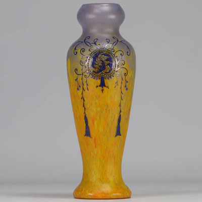 Charles LEGRAS, vase à décor émaillé d'époque Art Nouveau.