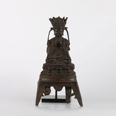 Lama en bronze travail Sino-Tibétain époque Ming