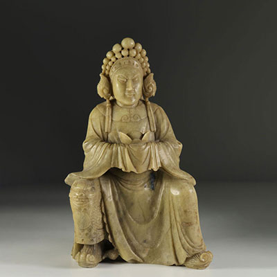 Soushan stone statuette - soapstone.China early twentieth.