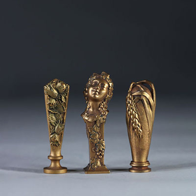 Art Nouveau bronze seals (set of 3)