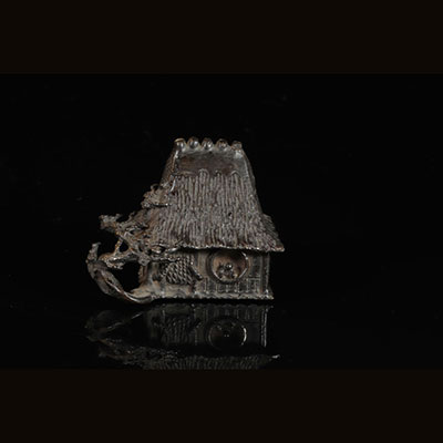 日本-铜制房子造型砚滴-19世纪