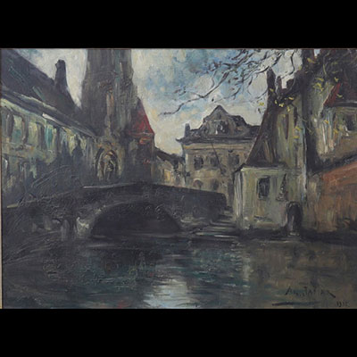 Armand G. G. JAMAR (1870-1946) oil “view of Bruges”