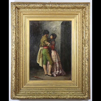 Jules James ROUGERON (1841-1880) Oil on panel"farewell to the torero"