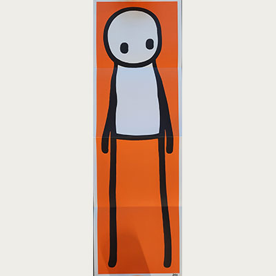 STIK (British-Born 80s) Standing Figure (red) - 2015 Offset lithogrpahie in colors Signed by the artist in felt pen