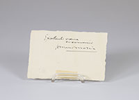 Fernand Morin (1878-1934) Carte de voeux. Ecrit au dos « Excellents voeux, souvenir ». Signé « Fernand Morin ».