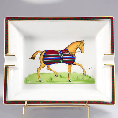 Hermès Paris vide poche cendrier décor de chevaux