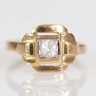 18K Gold Art Deco Ring