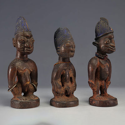 3 statues Ibedji anciennes