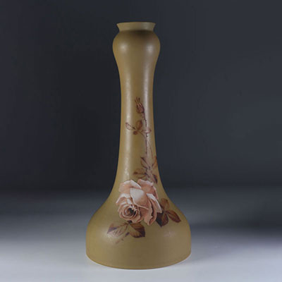 Enamelled glass vase.