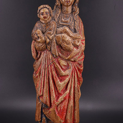 西班牙 - 圣母玛利亚多色木雕 