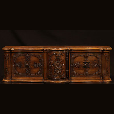 18th century cabinet with Louis XV arms forged handles and hinges