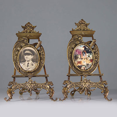 Pair of bronze frames circa 1900
