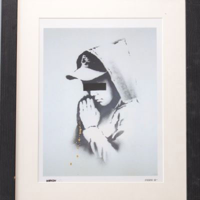 BANKSY (GB, 1974) Forgive us - forgive, 2011. in the style of,-Offset print numbered 300 copies in pencil 