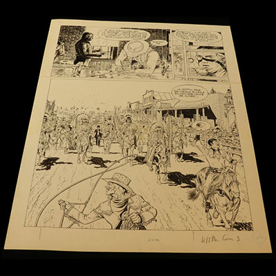 Original Comics Page - BD - Hermann Comanche series the devil's finger large case, Original Comics Page from the book
