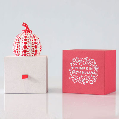 Yayoi Kusama. Pumpkin red. 2013. Resin sculpture. Publisher Yayoi Kusama Studio. In its original box.