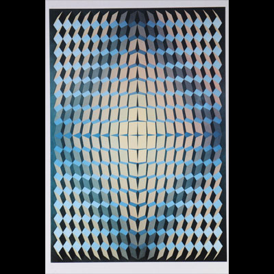 Victor Vasarely Sérigraphie couleurs 23/100
