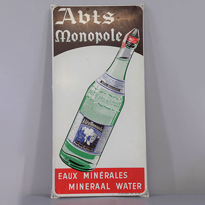 Belgique Plaque émaillée Abts monopole 1962