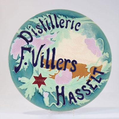 Belgique - assiette de distillerie d'Hasselt - 1900