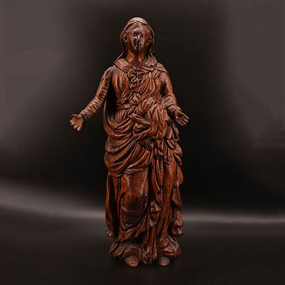 Virgin in carved wood 17th