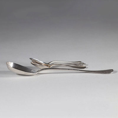 Set of silver spoons set with Minerva hallmarks