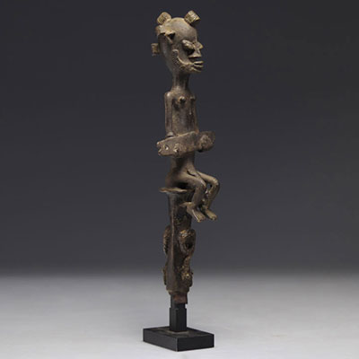 Edan Yoruba bronze cane top (EX Col Michel Koenig)