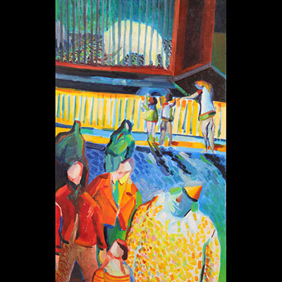 Jacques CINQUIN oil painting on canvas - the bear cage