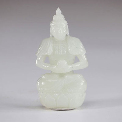 Bouddha en jade époque Qing