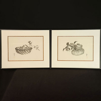 Japanese paintings signed (set of 2)