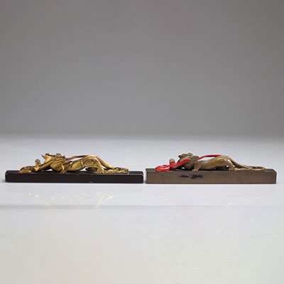 Pair of lacquer painting weights from Fuzhou