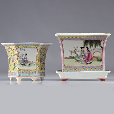 (2) Planters decorated with figures from the Chinese republic period (中華民國)