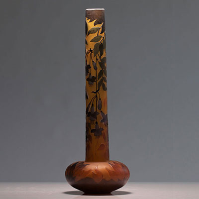 Emile Gallé imposing acid-etched vase 