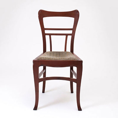 Travail Art Nouveau Belge chaise en acajou d'Amérique 1900