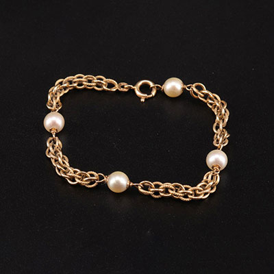 18k gold bracelet and pearl