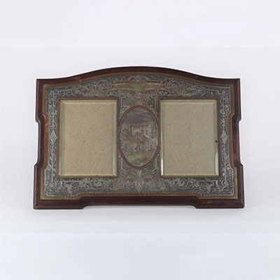 Large photo frame, silvered bronze, beautiful carving, fine quality