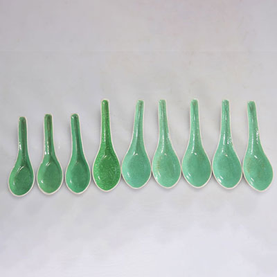 Spoons (9) in Chinese porcelain