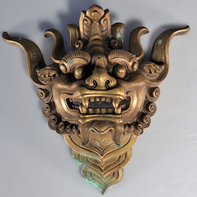 Asian bronze dragon head work