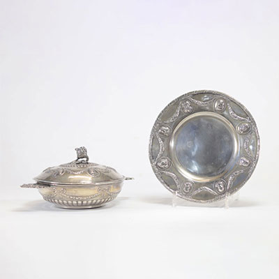 Probably Italian covered bowl made of solid silver