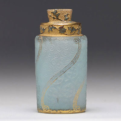 Daum Nancy bottle cleared with acid