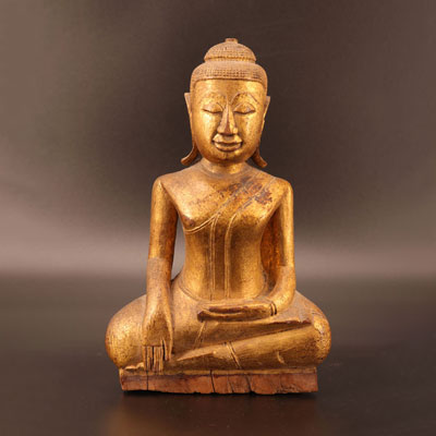 Golden wooden buddha