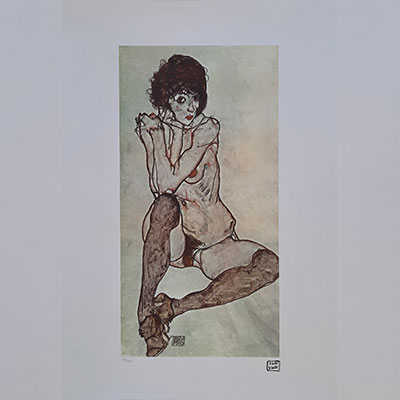 Egon Schiele (in the style of) - Naked Women Serigraph in colors on BFK Rives paper.