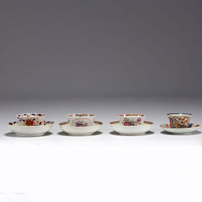 Chine - Ensemble de divers pièces de forme porcelaine polychrome, d'époque XVIIIème.