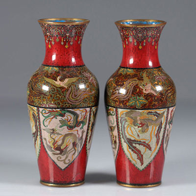 Asia pair of cloisonné vases 1900