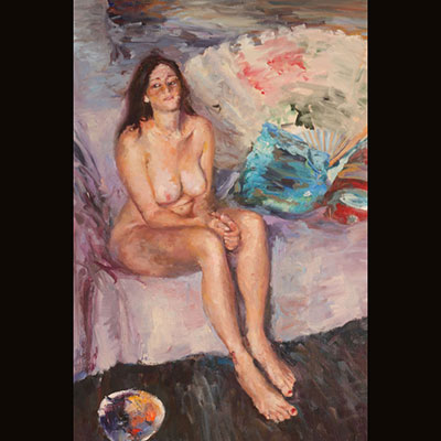 布面油画年轻裸体女人