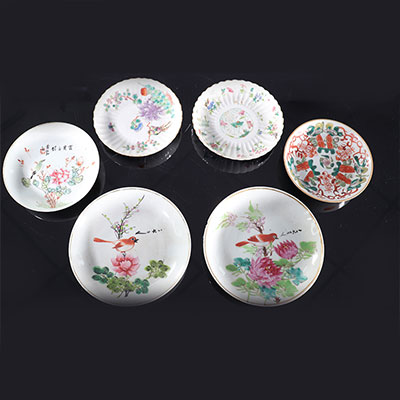 Chine lot de (6) assiettes en porcelaine vers 1900