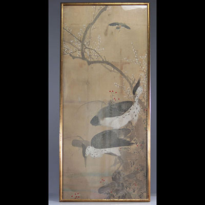 Painting on silk decorated with birds - China unknown period