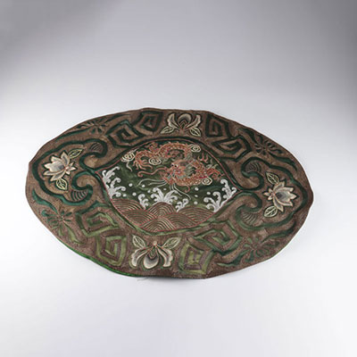 Chine tissu à décor de dragon époque 19ème 