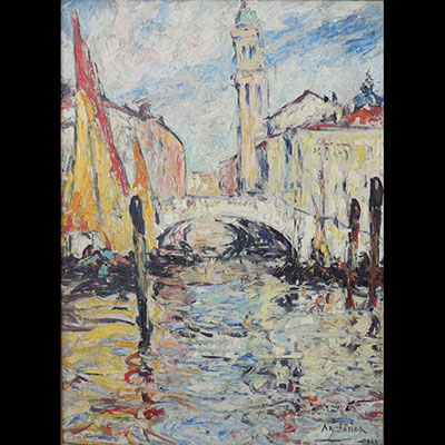 Armand G. G. JAMAR (1870-1946) huile « vue de Venise »